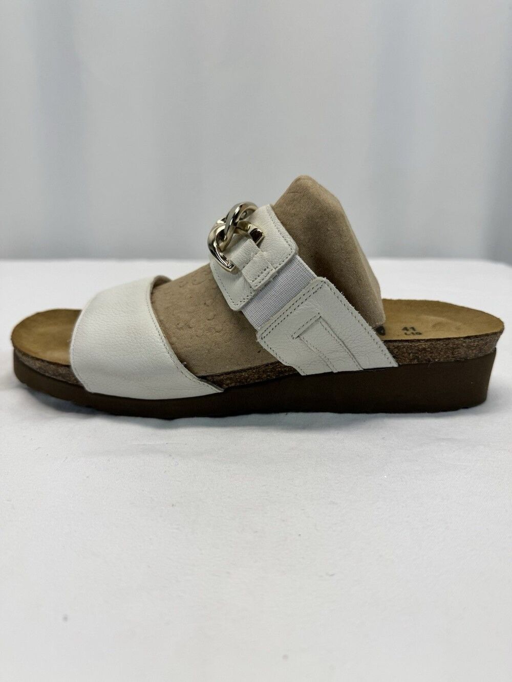 NAOT Victoria Versatile Slide Sandal 10 41 White Leather Costal Luxury Comfort